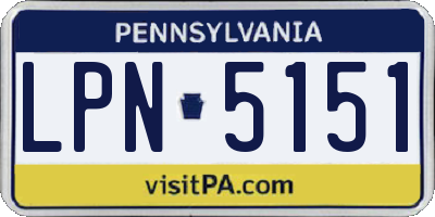 PA license plate LPN5151