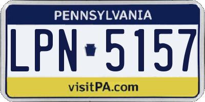 PA license plate LPN5157