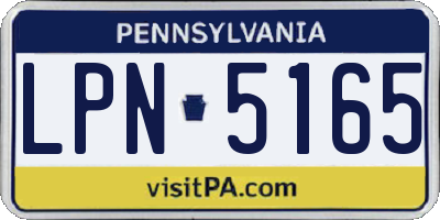 PA license plate LPN5165