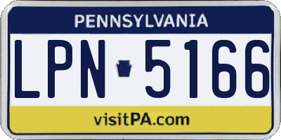 PA license plate LPN5166