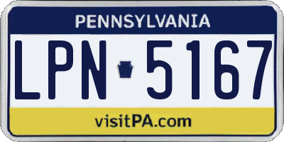 PA license plate LPN5167