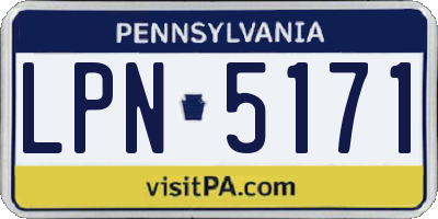 PA license plate LPN5171