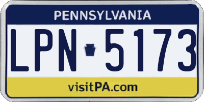 PA license plate LPN5173