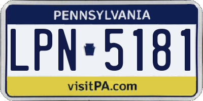 PA license plate LPN5181