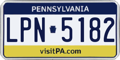 PA license plate LPN5182