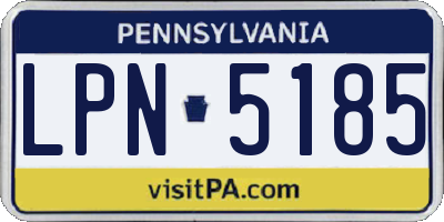 PA license plate LPN5185