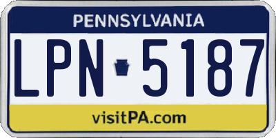 PA license plate LPN5187