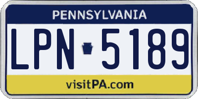 PA license plate LPN5189