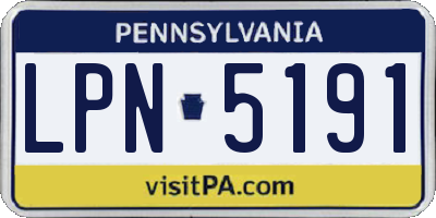 PA license plate LPN5191