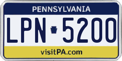 PA license plate LPN5200