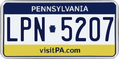 PA license plate LPN5207