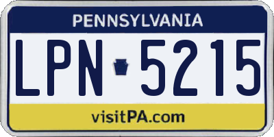 PA license plate LPN5215