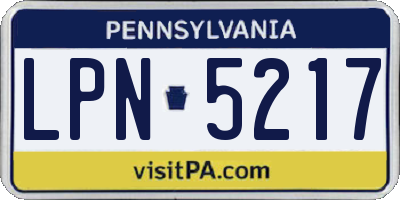 PA license plate LPN5217