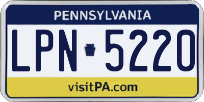 PA license plate LPN5220