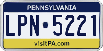 PA license plate LPN5221