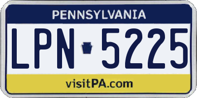 PA license plate LPN5225