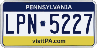 PA license plate LPN5227