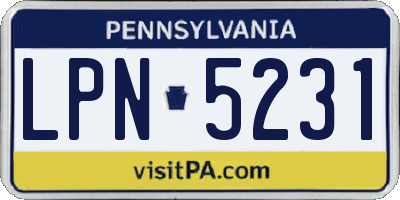 PA license plate LPN5231