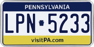PA license plate LPN5233