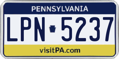 PA license plate LPN5237