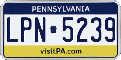 PA license plate LPN5239