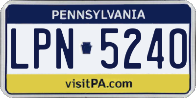 PA license plate LPN5240