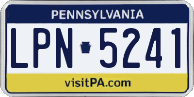 PA license plate LPN5241