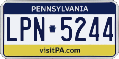 PA license plate LPN5244