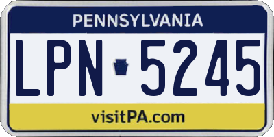 PA license plate LPN5245