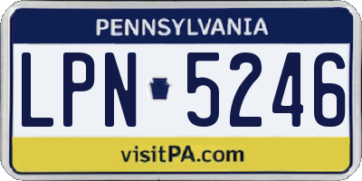PA license plate LPN5246