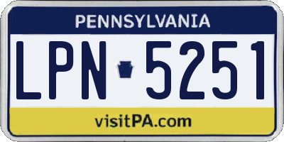 PA license plate LPN5251
