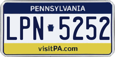 PA license plate LPN5252