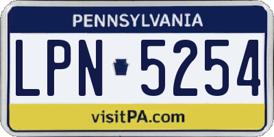 PA license plate LPN5254
