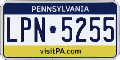 PA license plate LPN5255