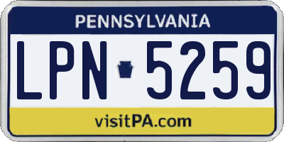 PA license plate LPN5259