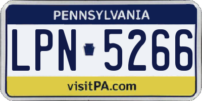 PA license plate LPN5266