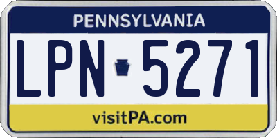 PA license plate LPN5271