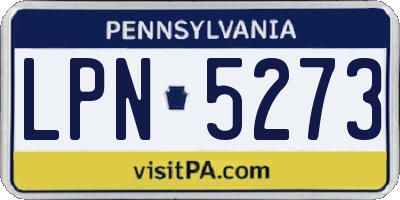 PA license plate LPN5273