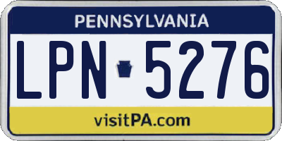 PA license plate LPN5276