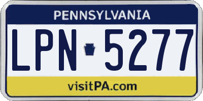 PA license plate LPN5277