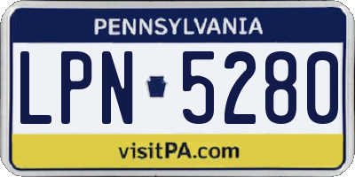 PA license plate LPN5280