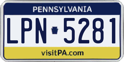 PA license plate LPN5281