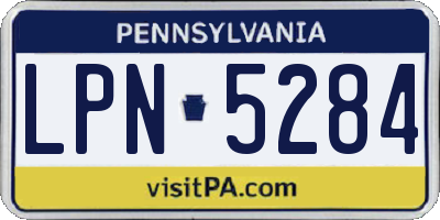 PA license plate LPN5284
