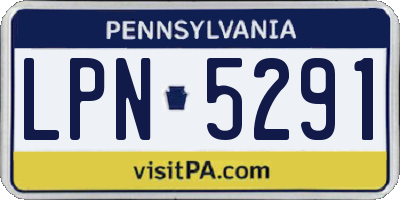 PA license plate LPN5291