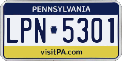 PA license plate LPN5301