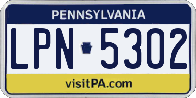 PA license plate LPN5302