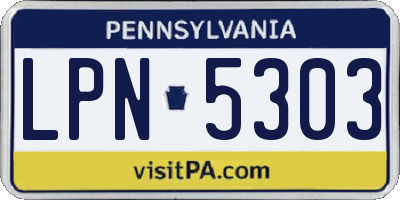 PA license plate LPN5303