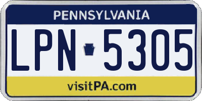 PA license plate LPN5305