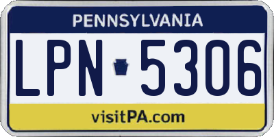 PA license plate LPN5306