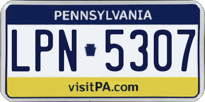 PA license plate LPN5307